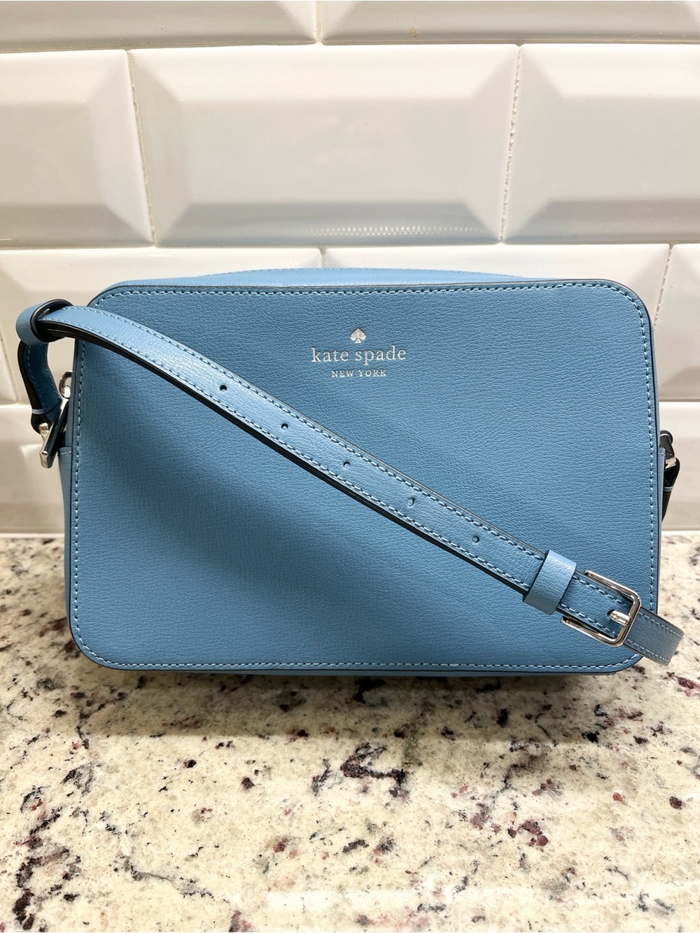 Kate Spade Denim Blue Camera Crossbody Bag NWOT